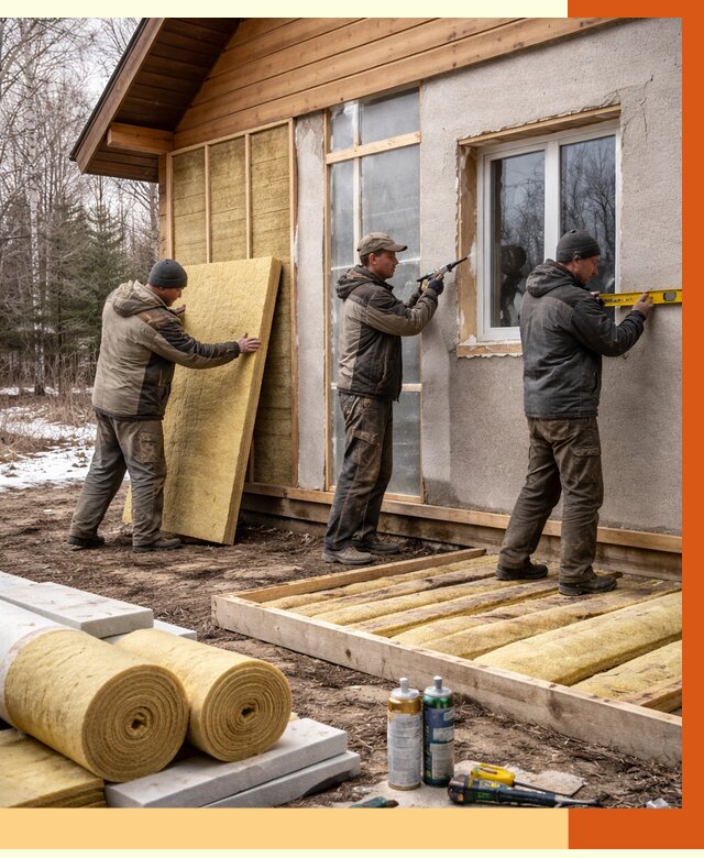 Утепление дачного дома в Приморско-ахтарске от 4816 руб/м2 — недорого | ТепломастерПрр