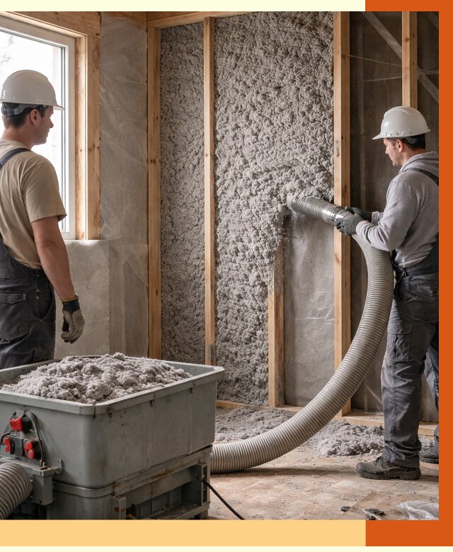 Утепление каркасного дома эковатой в Приморско-ахтарске от 1825 руб. | ТепломастерПрр