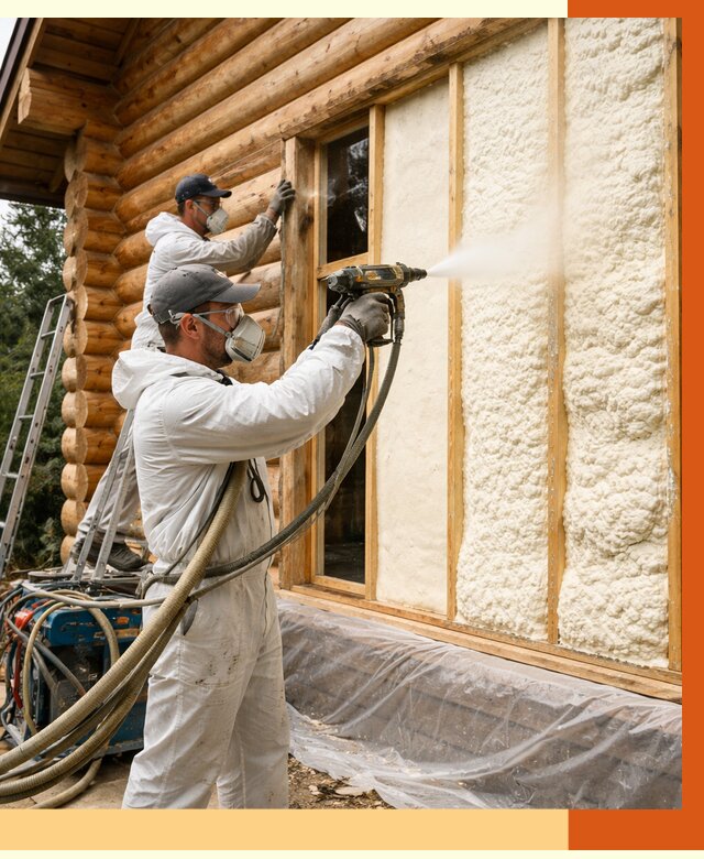 Утепление деревянного дома ППУ в Приморско-ахтарске от 4258 руб/м2 | ТепломастерПрр — под ключ