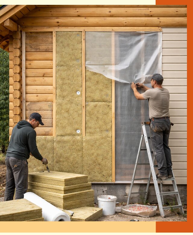 Утепление дома из бруса в Приморско-ахтарске от 3802 руб./м2 — работы под ключ | ТепломастерПрр