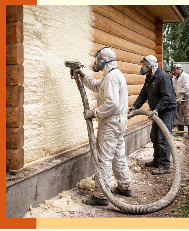 Утепление дома из бруса пенополиуретаном в Приморско-ахтарске