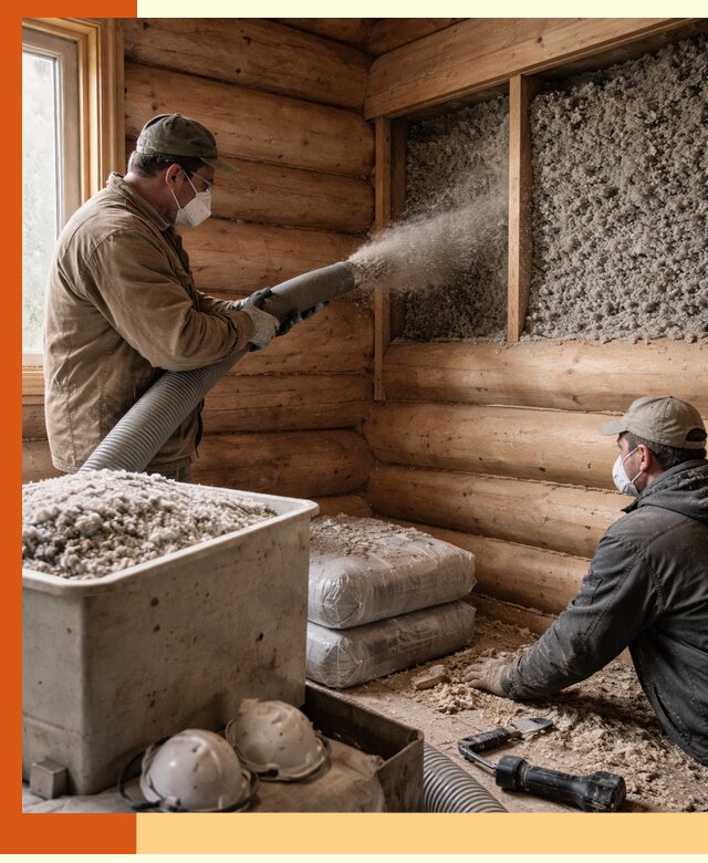 Утепление дома из бруса эковатой в Приморско-ахтарске