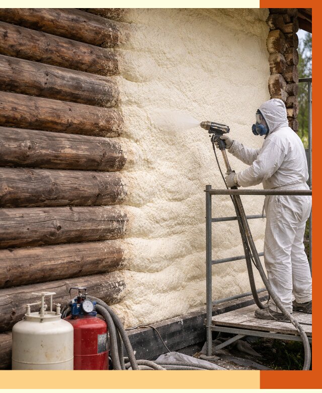 Утепление бревенчатого дома ППУ в Приморско-ахтарске под ключ от 6336 руб. | ТепломастерПрр