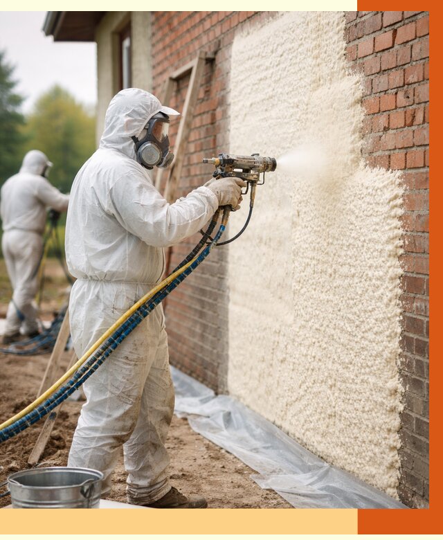 Утепление кирпичного дома ППУ в Приморско-ахтарске под ключ от 6590 руб. | ТепломастерПрр