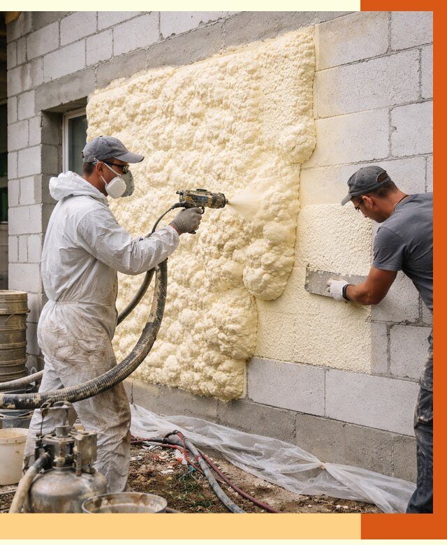 Утепление дома из газобетона ППУ в Приморско-ахтарске от 4866 руб./м² под ключ | ТепломастерПрр