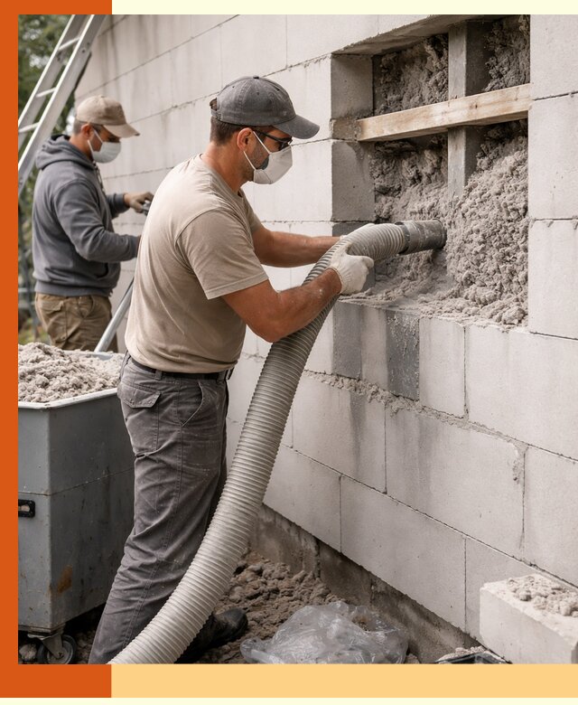 Утепление дома из газобетона эковатой в Приморско-ахтарске