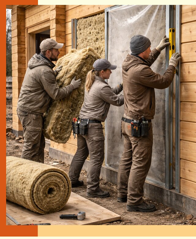 Утепление дома из двойного бруса в Приморско-ахтарске качественно и надёжно