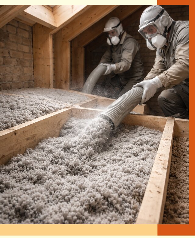 Утепление коттеджа эковатой в Приморско-ахтарске от 2535 руб./м² — комплексная задувка и монтаж | ТепломастерПрр