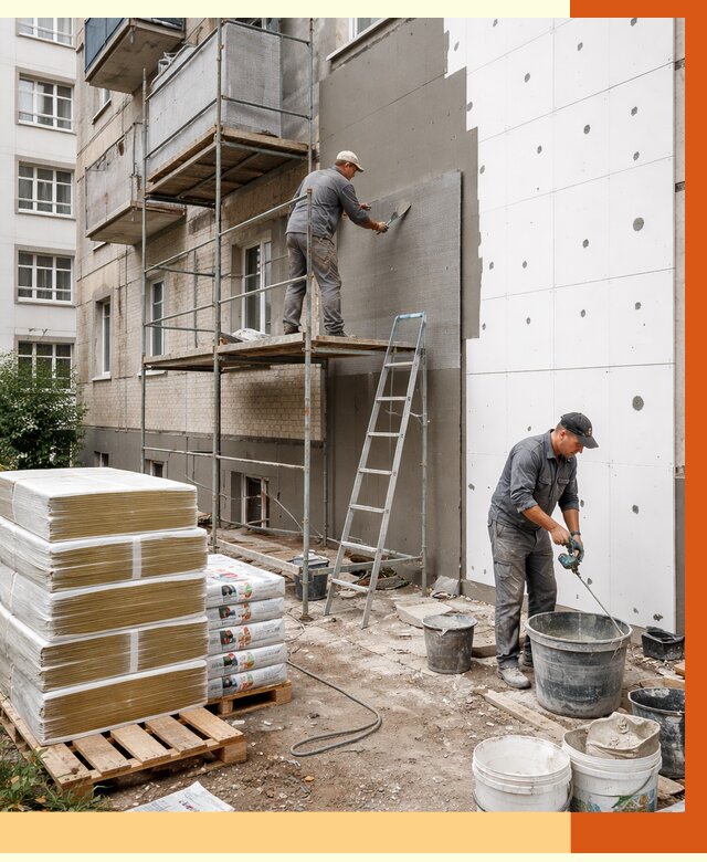 Утепление квартиры снаружи в Приморско-ахтарске от 6235 руб/м2 под ключ | ТепломастерПрр