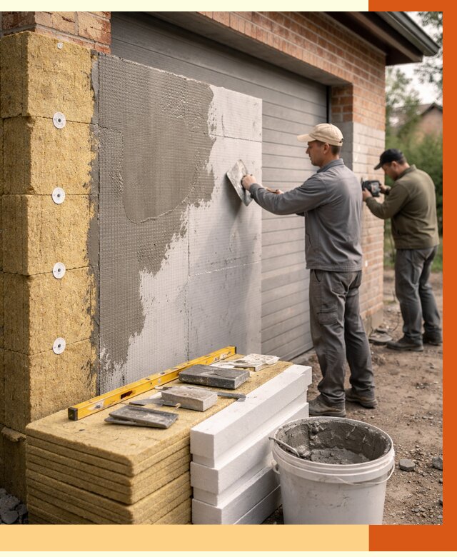 Утепление гаража снаружи в Приморско-ахтарске от 4258 руб. за м2 — наружное утепление под ключ | ТепломастерПрр