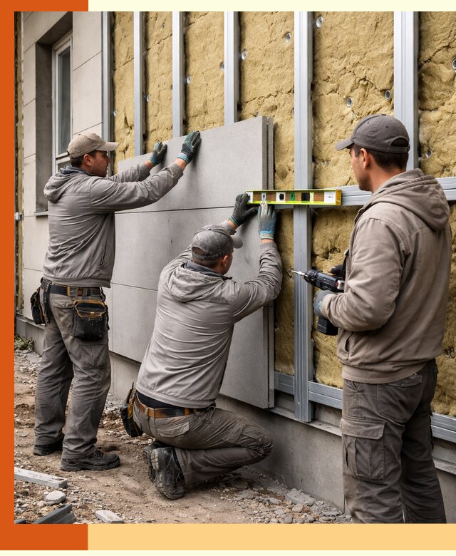 Утепление вентилируемого фасада под ключ в Приморско-ахтарске