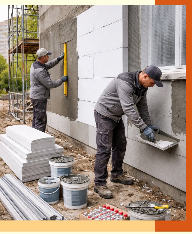 Утепление фасада и стен снаружи в Приморско-ахтарске от 4258 руб. | ТепломастерПрр