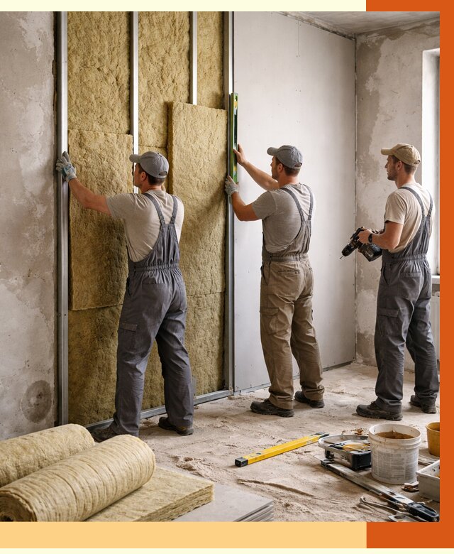 Утепление стен изнутри в Приморско-ахтарске от 2281 руб/м² под ключ | ТепломастерПрр