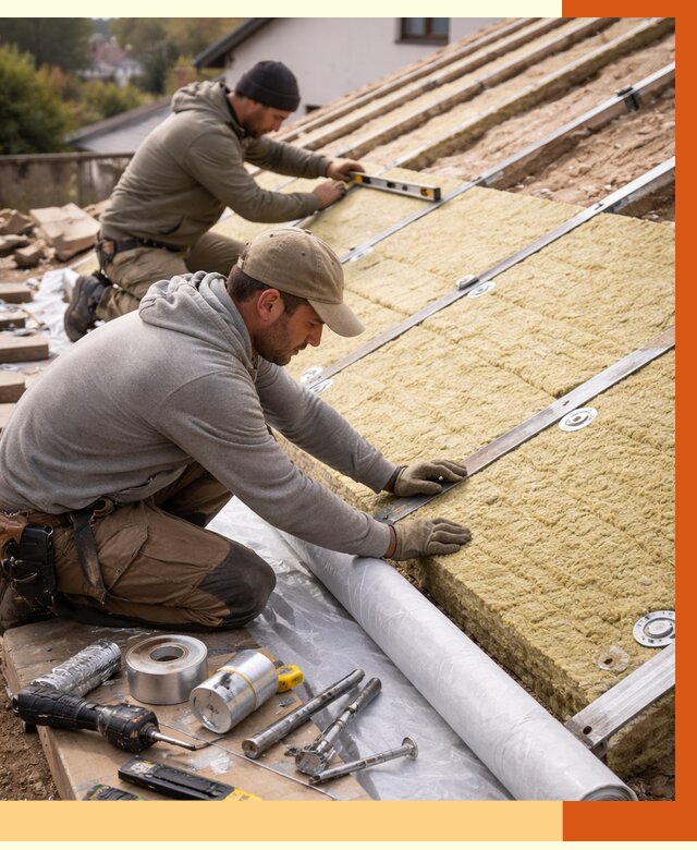 Утепление крыши снаружи в Приморско-ахтарске под ключ от 1217 руб./м2 | ТепломастерПрр