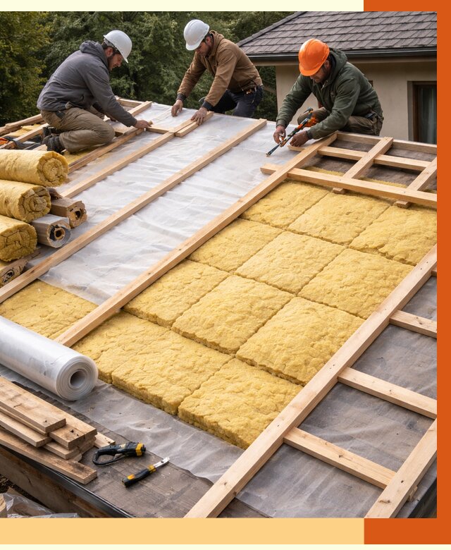 Утепление скатной крыши в Приморско-ахтарске от 1267 руб./м2 под ключ | ТепломастерПрр