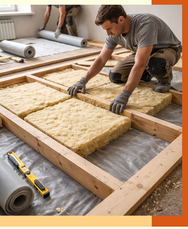 Утепление деревянного пола в Приморско-ахтарске от 1521 руб./м2 под ключ | ТепломастерПрр