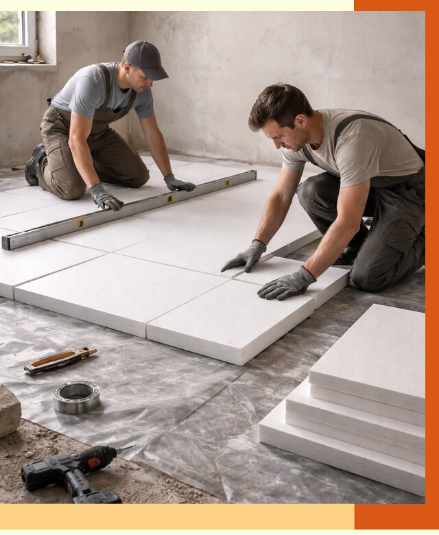 Утепление бетонного пола в Приморско-ахтарске от 2535 руб/м2 — монтаж и цена | ТепломастерПрр