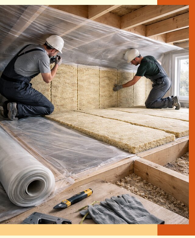 Утепление перекрытий в Приморско-ахтарске от 2889 руб/м2 — утепление межэтажных и чердачных | ТепломастерПрр