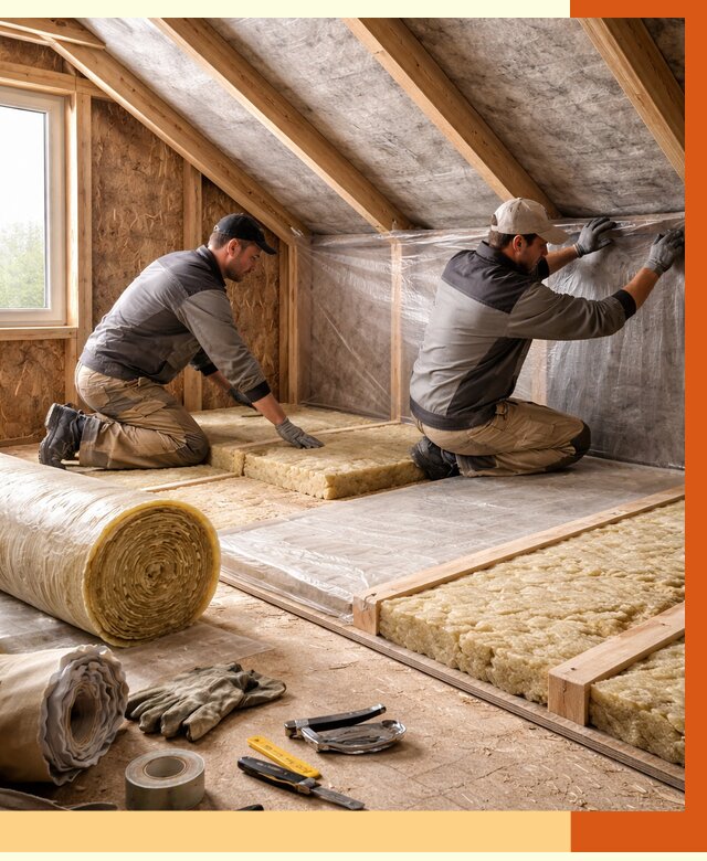 Утепление чердака в Приморско-ахтарске от 7604 руб/м² — теплоизоляция и комплексное утепление под ключ | ТепломастерПрр