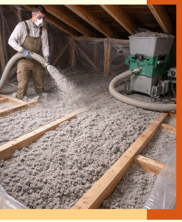 Утепление чердака эковатой в Приморско-ахтарске от 1470 руб/м2 — заказать у ТепломастерПрр