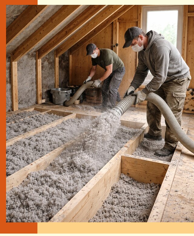 Утепление мансарды эковатой в Приморско-ахтарске с гарантией качества