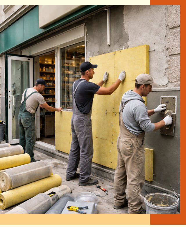 Утепление магазина в Приморско-ахтарске от 4562 руб/м2 — цена, стены и снаружи | ТепломастерПрр