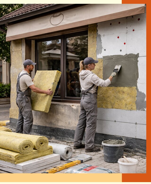 Утепление кафе в Приморско-ахтарске от 4258 руб/м2 — комплексно под ключ | ТепломастерПрр