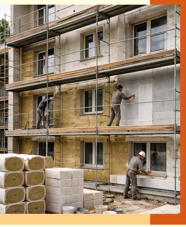 Утепление гостиницы в Приморско-ахтарске от 7299 руб./м2 — комплексно, ППУ, под ключ | ТепломастерПрр