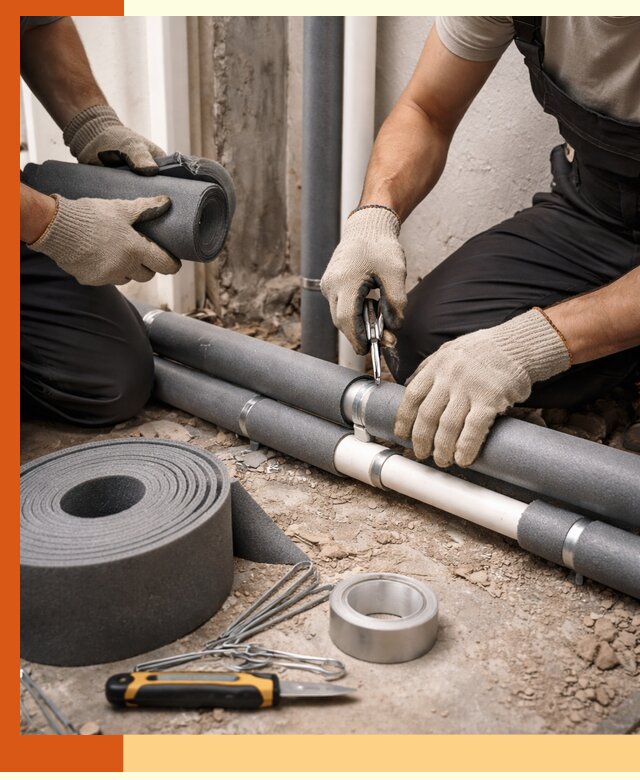 Утепление труб водоснабжения в Приморско-ахтарске — монтаж и защита сети