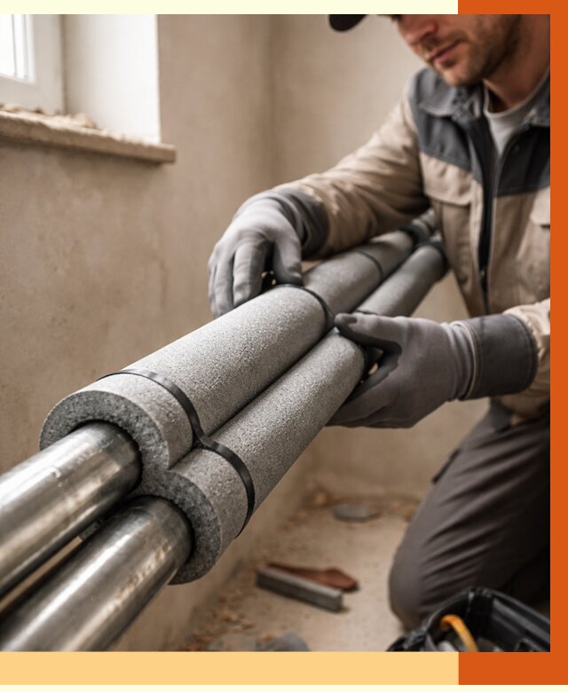 Утепление труб отопления в Приморско-ахтарске от 2889 руб. за м² — услуги под ключ | ТепломастерПрр