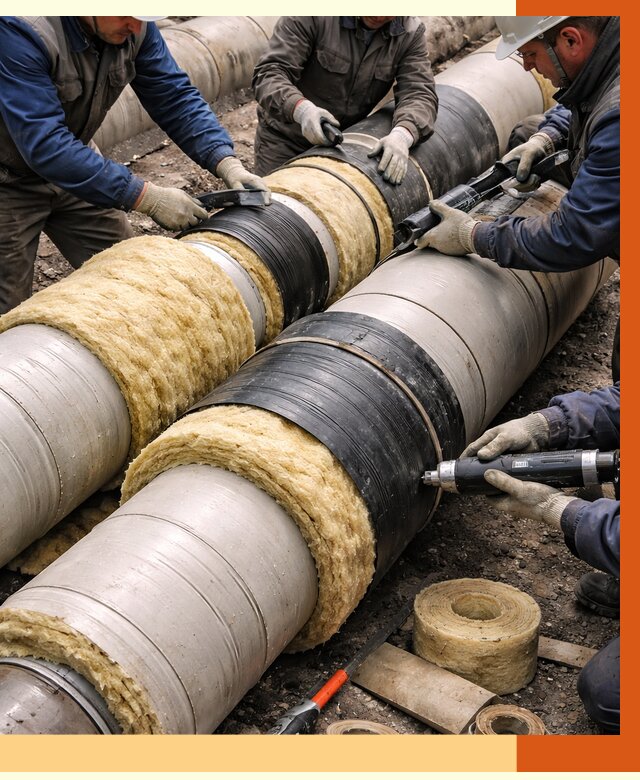 Утепление трубопровода в Приморско-ахтарске под ключ от 1876 руб. — надежно и выгодно | ТепломастерПрр