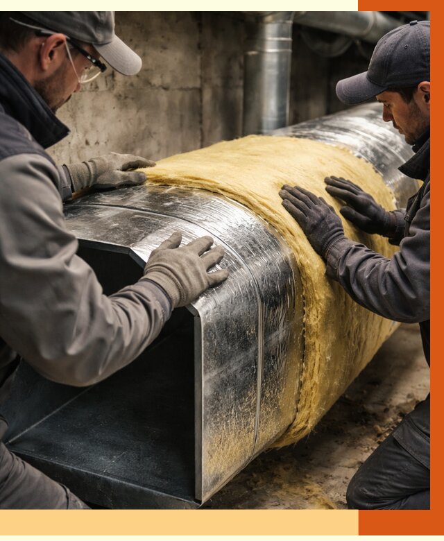 Утепление воздуховодов в Приморско-ахтарске от 4258 руб. — теплоизоляция вентиляции | ТепломастерПрр