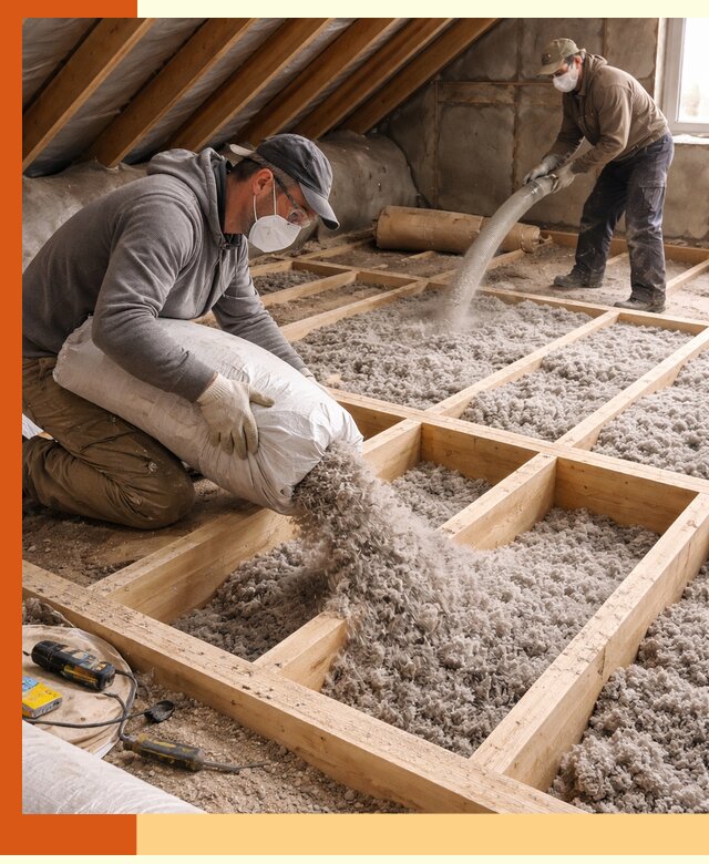 Заполнение полостей чердачного перекрытия в Приморско-ахтарске качественно и надёжно