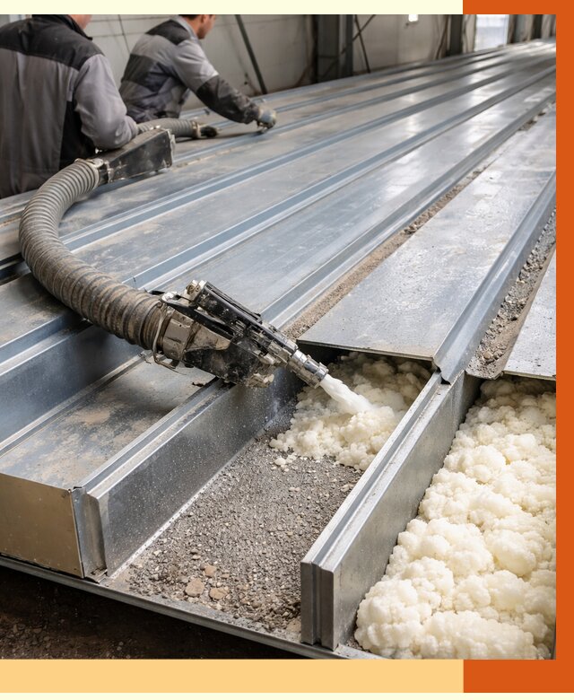 Заполнение пустот кровельных панелей в Приморско-ахтарске от 7299 руб. под ключ | ТепломастерПрр