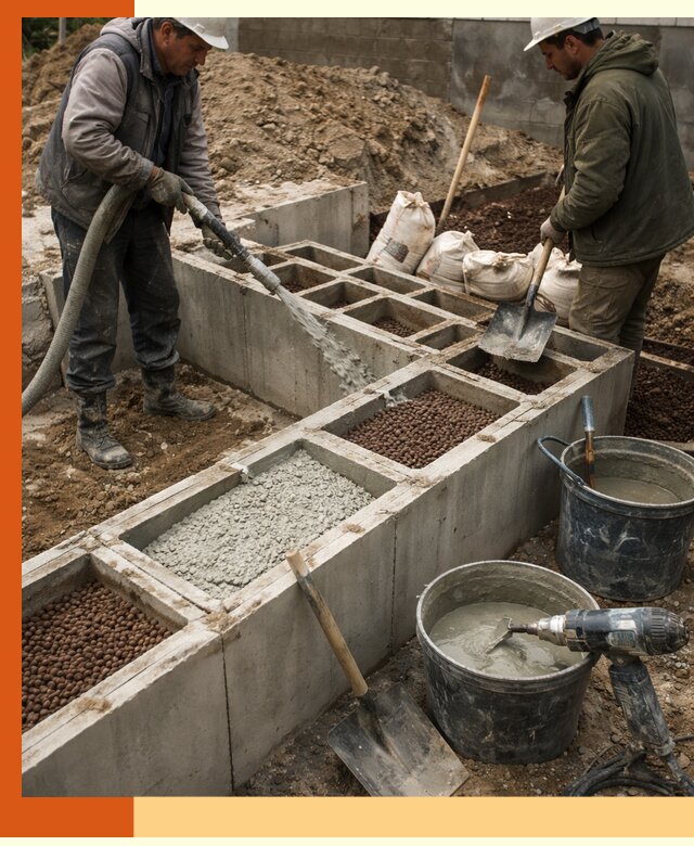 Заполнение полостей фундамента в Приморско-ахтарске герметичным утеплением и повышением прочности