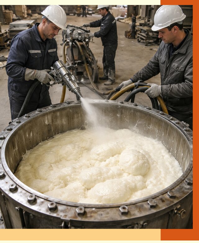 Заливка ППУ в емкости в Приморско-ахтарске от 7350 руб. — утепление емкости под ключ | ТепломастерПрр