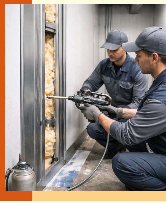 Заполнение пустот холодильных панелей в Приморско-ахтарске специализированной пеной