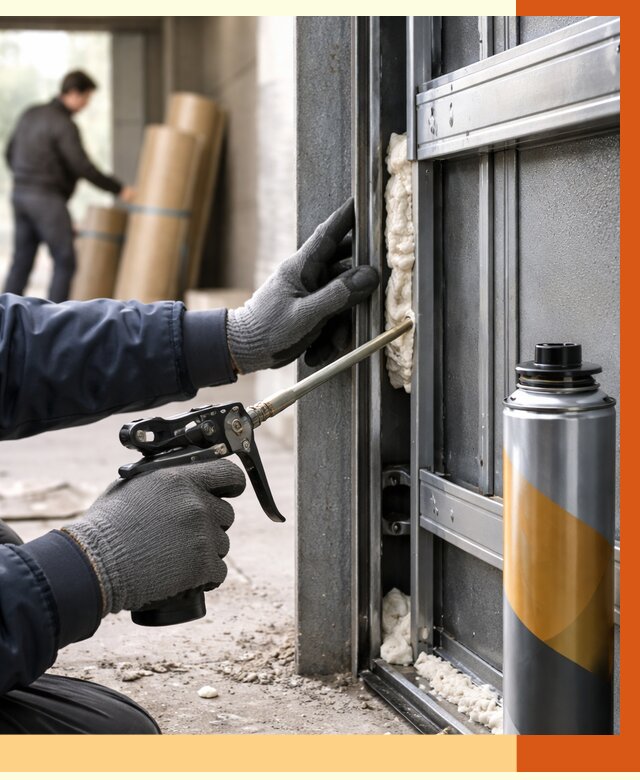 Заполнение пустот ворот в Приморско-ахтарске от 4562 руб. — заливка ППУ, утепление под ключ | ТепломастерПрр