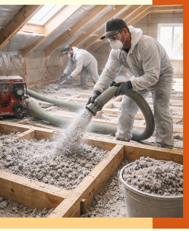 Утепление эковатой в Приморско-ахтарске от 2991 руб./м2 — монтаж и задувка | ТепломастерПрр