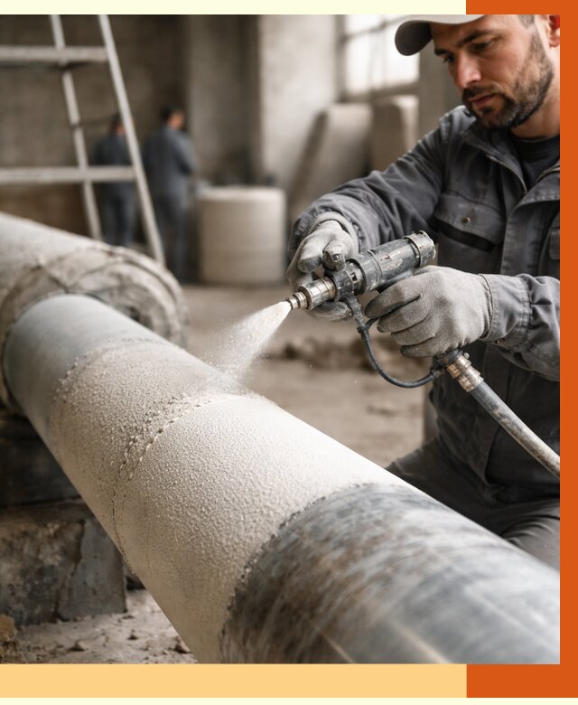 Утепление труб жидкой теплоизоляцией в Приморско-ахтарске от 7604 руб. под ключ | ТепломастерПрр