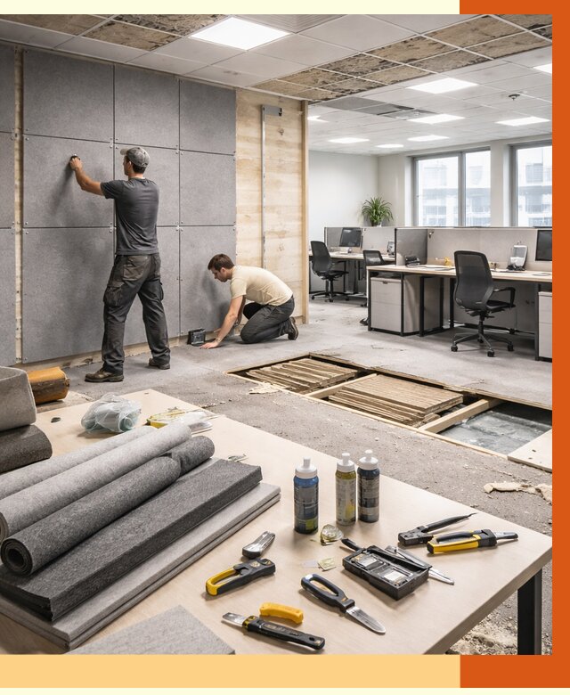 Профессиональная шумоизоляция офиса в Приморско-ахтарске от 6843 руб. за м2 | ТепломастерПрр