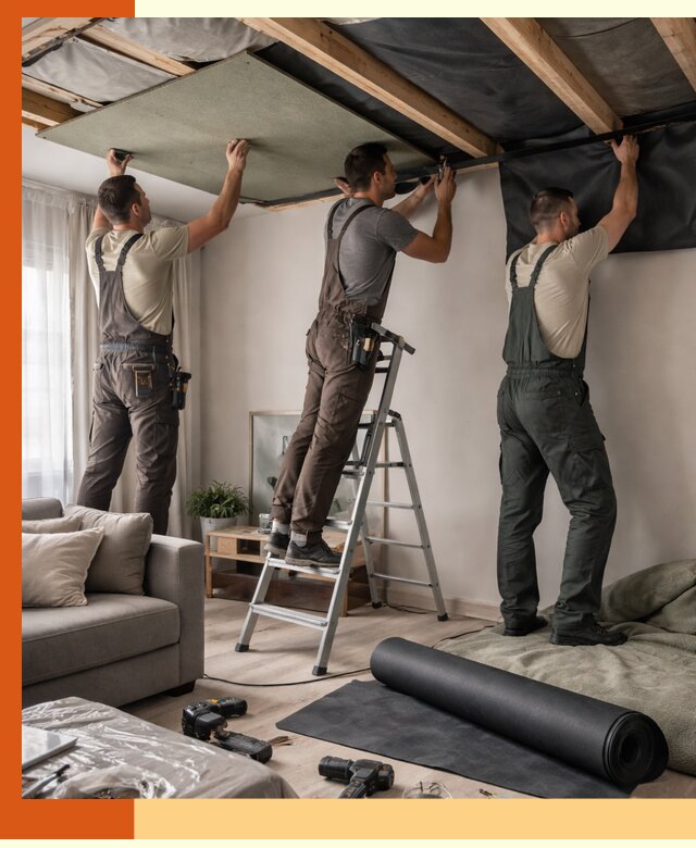 Шумоизоляция потолка в Приморско-ахтарске — профессиональное устранение шумов