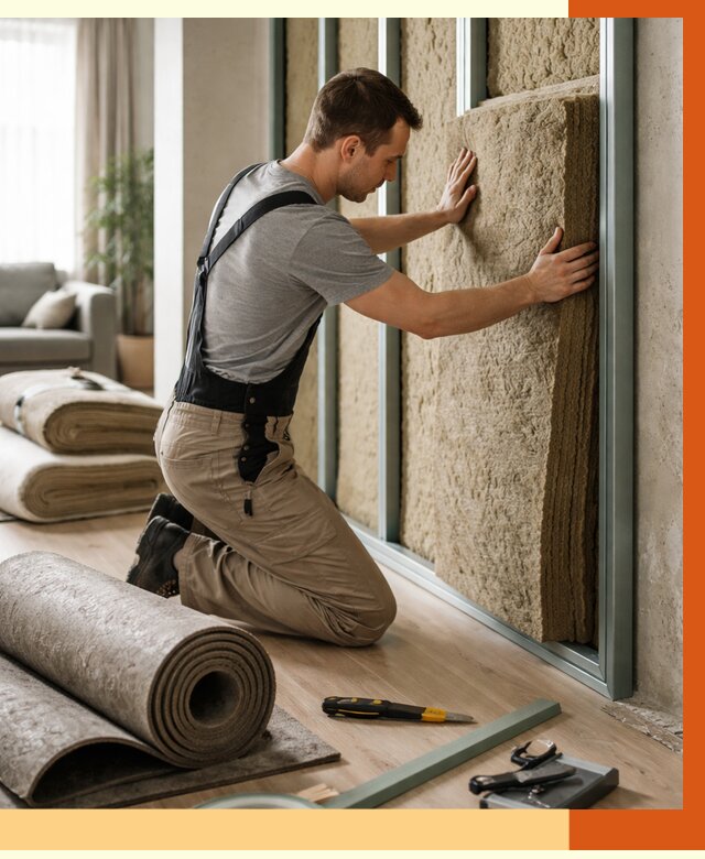 Шумоизоляция перегородок в Приморско-ахтарске от 1673 руб. за м2 — ТепломастерПрр