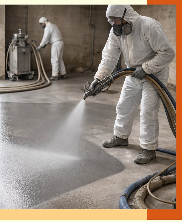 Гидроизоляция полимочевиной в Приморско-ахтарске от 8617 руб/м² — напыление полимерной гидроизоляции | ТепломастерПрр