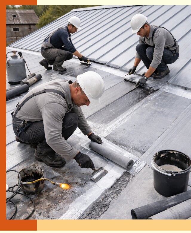 Гидроизоляция металлической кровли с гарантией в Приморско-ахтарске