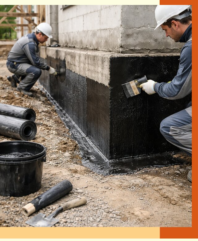 Гидроизоляция фундамента в Приморско-ахтарске от 1267 руб. — профессионально, под ключ | ТепломастерПрр