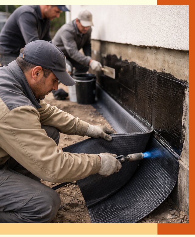 Гидроизоляция цоколя и отмостки в Приморско-ахтарске от 8617 руб. — ТепломастерПрр