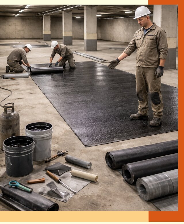 Гидроизоляция паркинга в Приморско-ахтарске от 1217 руб/м² — профессиональная защита | ТепломастерПрр