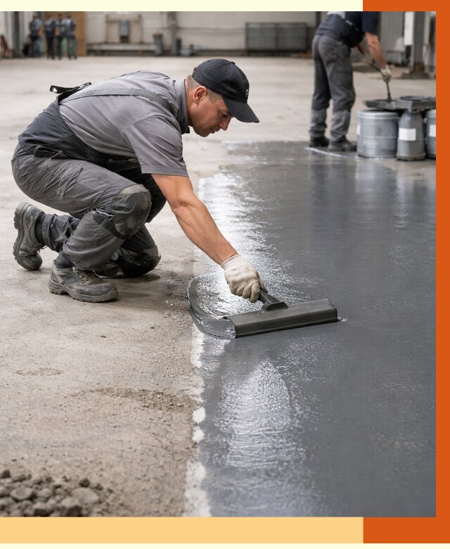 Гидроизоляция промышленного пола в Приморско-ахтарске от 1217 руб./м2 — ТепломастерПрр специалисты под ключ