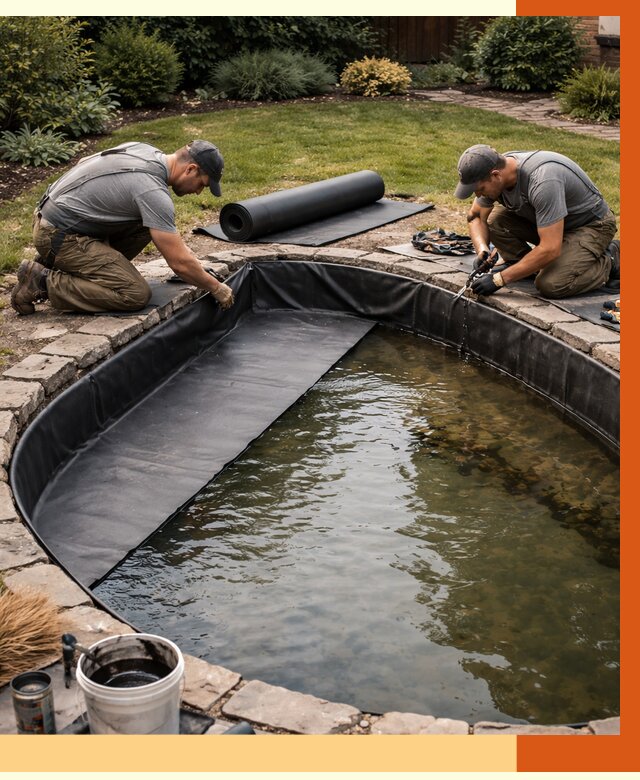 Гидроизоляция пруда в Приморско-ахтарске от 15207 руб. под ключ | ТепломастерПрр профессионально